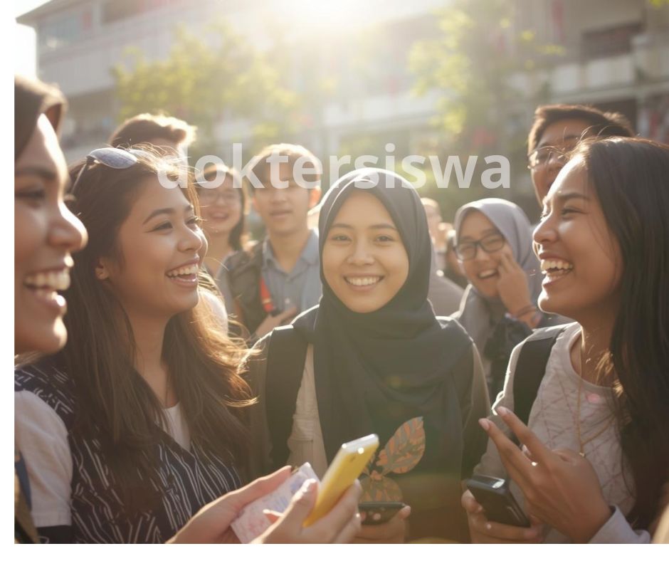 doktersiswa (18) Mahasiswa berdiskusi di kampus menggambarkan keragaman budaya dan interaksi positif