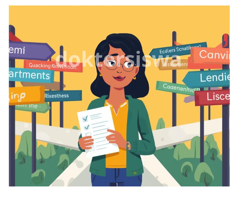 Siswa membandingkan pilihan jurusan dan kampus di persimpangan jalan keputusan