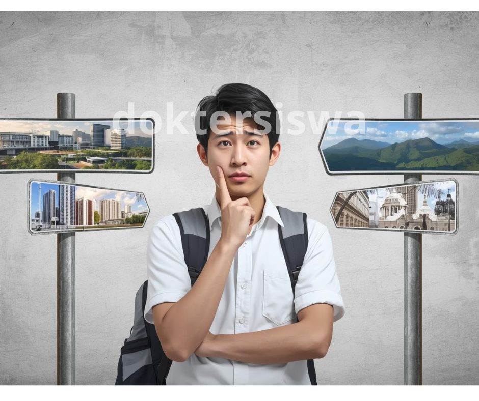 Siswa SMA bingung di persimpangan jalan memilih berbagai kriteria kampus universitas